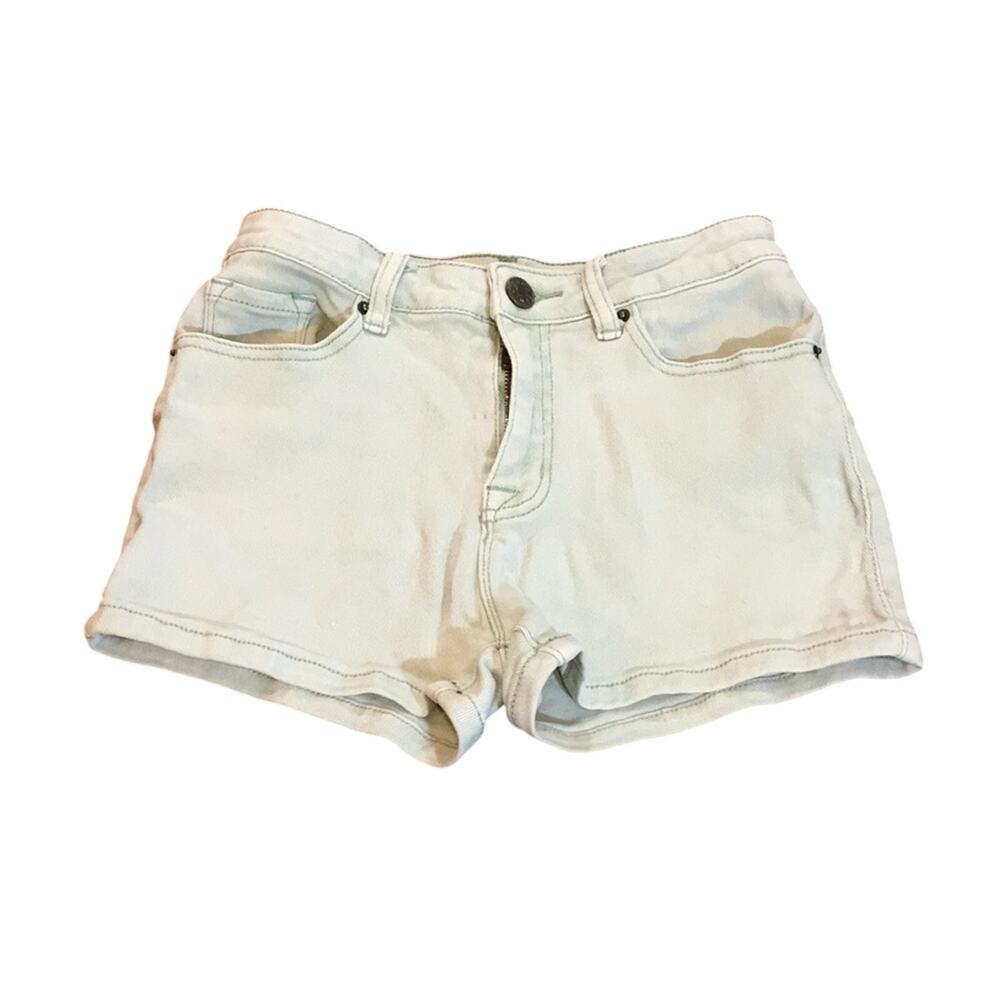 BDG High Rise Erin Pocket Shortie Light Green Jean Shorts
